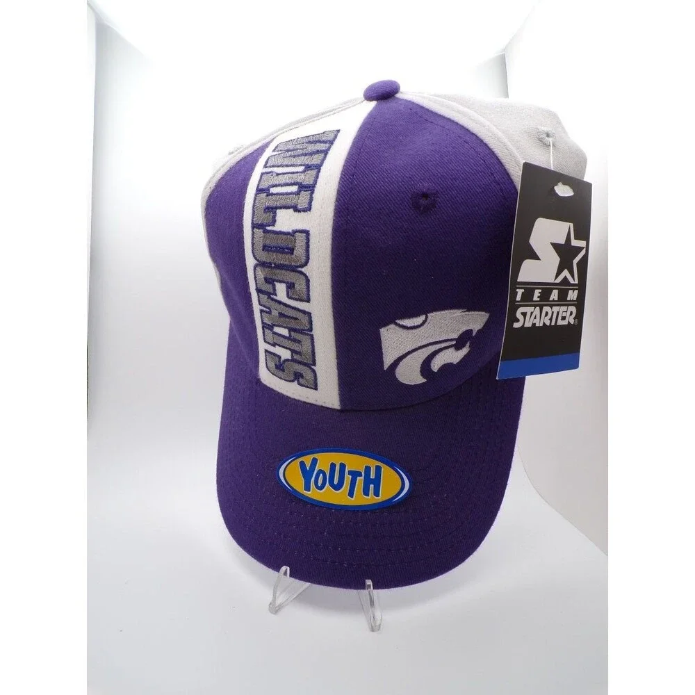 Starter Kansas State Wildcats Youth Boys Baseball Cap Strapback Purple White